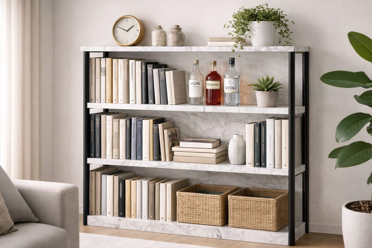 本棚（白色）_お酒